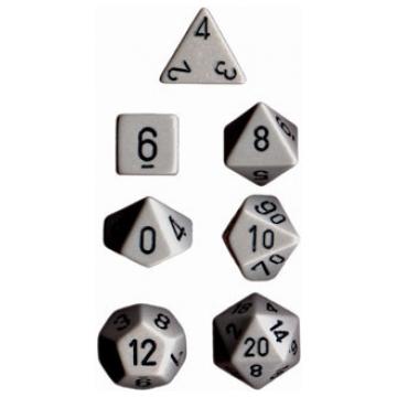 Chessex Opaque Polyhedral 7-Die Sets - Grey w/black