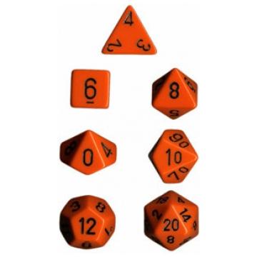 Chessex Opaque Polyhedral 7-Die Sets - Orange w/black