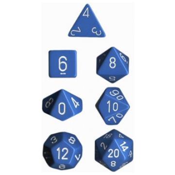 Chessex Opaque Polyhedral 7-Die Sets - Light Blue w/white
