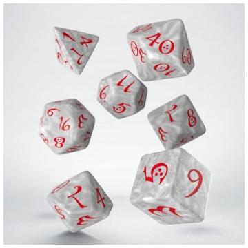Classic RPG Pearl &amp; red Dice Set (7)