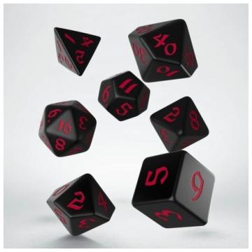 Classic Runic Black &amp; red Dice Set (7)