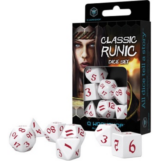 Classic Runic Glacier & pink Dice Set (7)