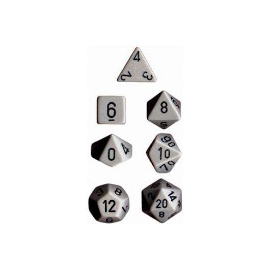 Chessex Opaque Polyhedral 7-Die Sets - Grey w/black