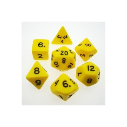 Chessex Opaque Polyhedral 7-Die Sets - Yellow w/black