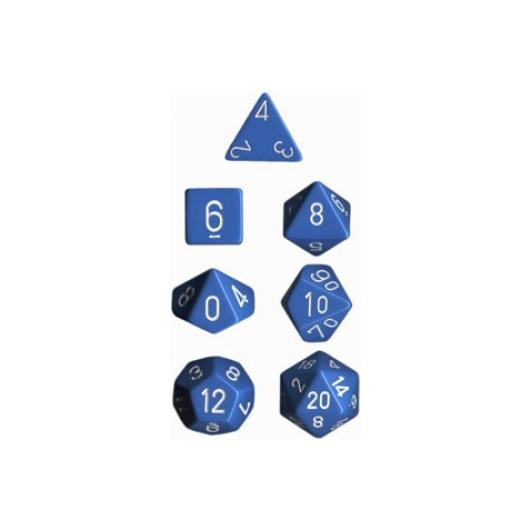 Chessex Opaque Polyhedral 7-Die Sets - Light Blue w/white
