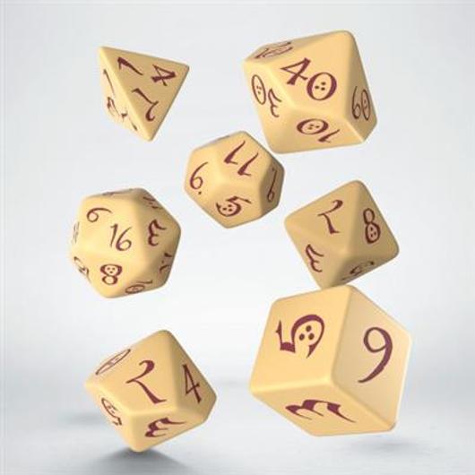 Classic RPG Beige & burgundy Dice Set (7)