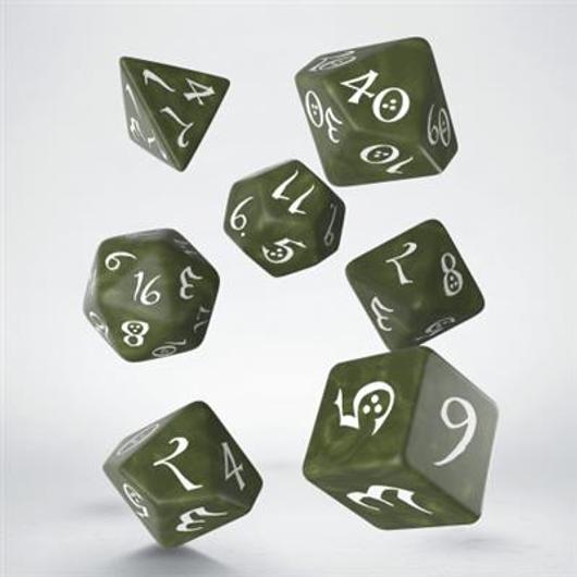 Classic RPG Olive &amp; white Dice Set (7)