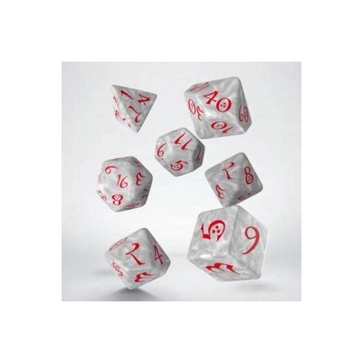 Classic RPG Pearl &amp; red Dice Set (7)