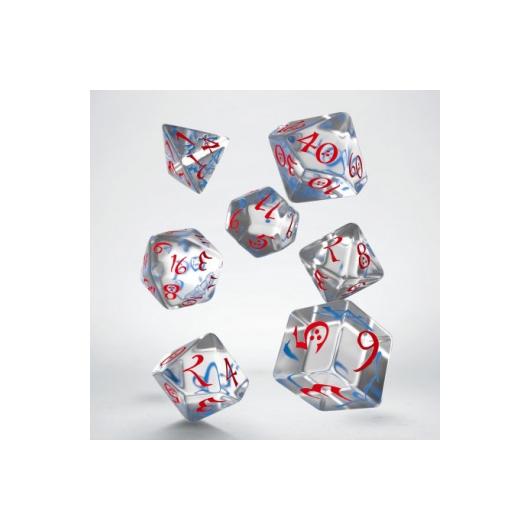 Classic RPG Translucent & blue Dice Set (7)