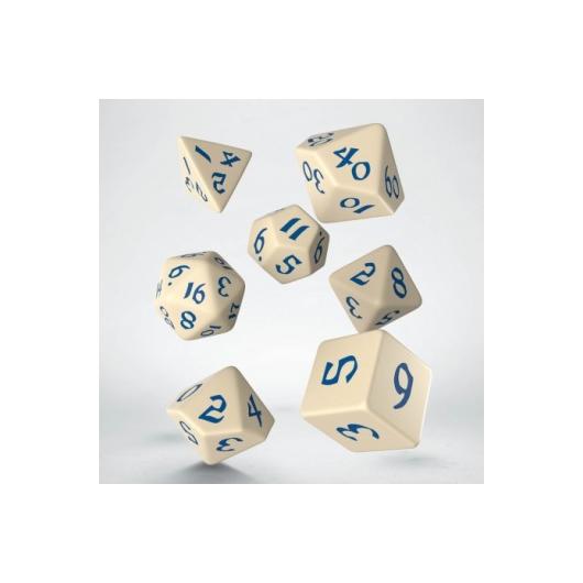 Classic Runic Beige &amp; blue Dice Set (7)
