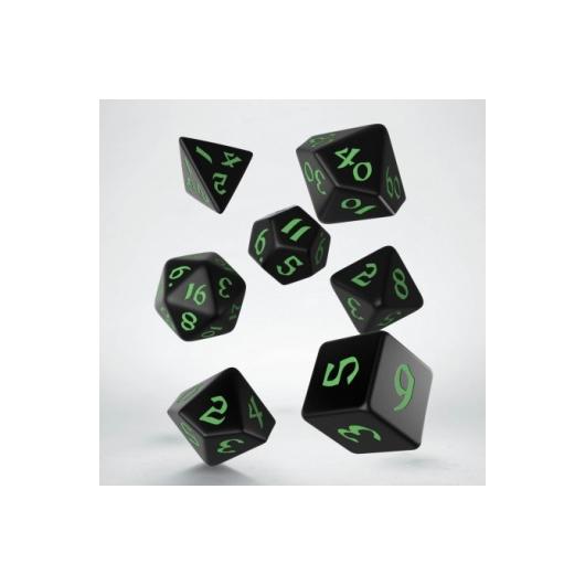 Classic Runic Black &amp; green Dice Set (7)