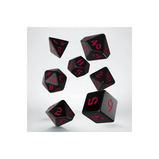 Classic Runic Black &amp; red Dice Set (7)