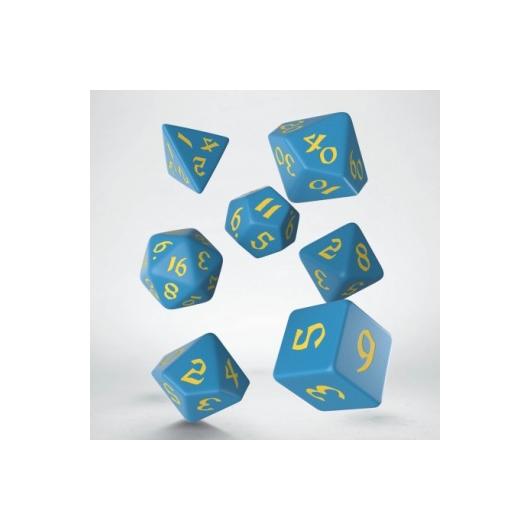 Classic Runic Blue & yellow Dice Set (7)