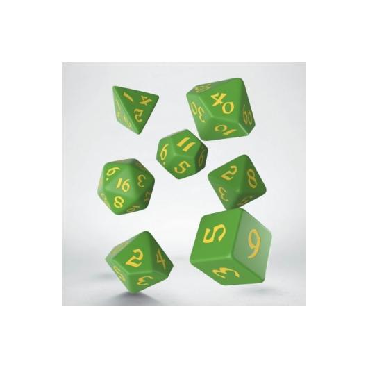 Classic Runic Green & yellow Dice Set (7)