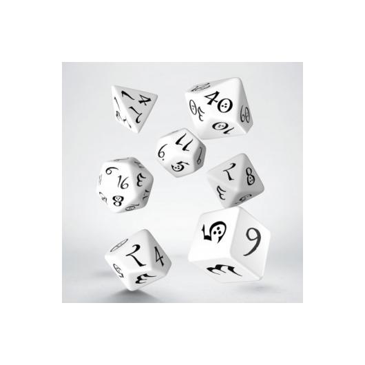 Classic RPG White &amp; black Dice Set (7)