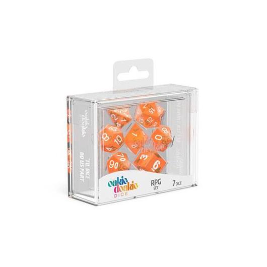 dobókocka szett csillogós áttetsző narancs dice set orange