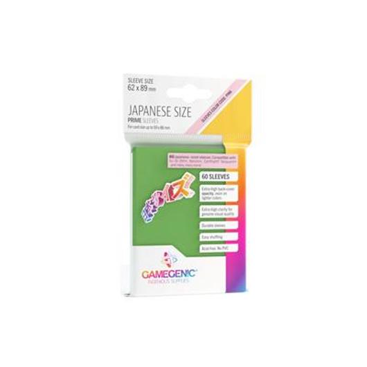 Gamegenic - PRIME Japanese Sized Sleeves Green (60 Sleeves)