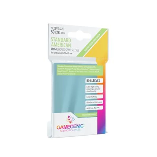 Gamegenic - PRIME Mini American-Sized Sleeves 44 x 67 mm - Clear (50 Sleeves)