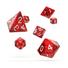 Kép 2/2 - Dobókocka Kocka Dice set szett csillogós piros red
